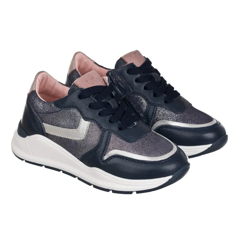 Sneaker de piel con cremallera lateral