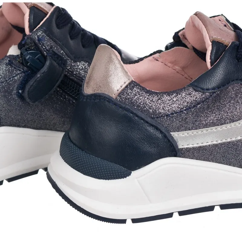 Sneaker de piel con cremallera lateral