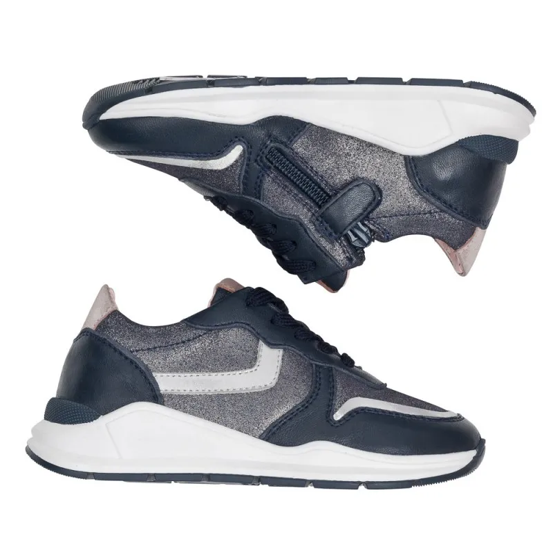Sneaker de piel con cremallera lateral